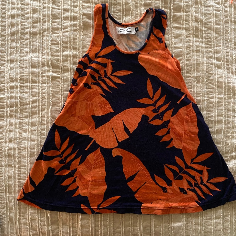 Fighting Eel Mini (girls) Dress Jimi in Wild Indigo Plantain
